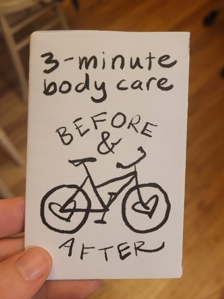 3-minute body care before and after zine.